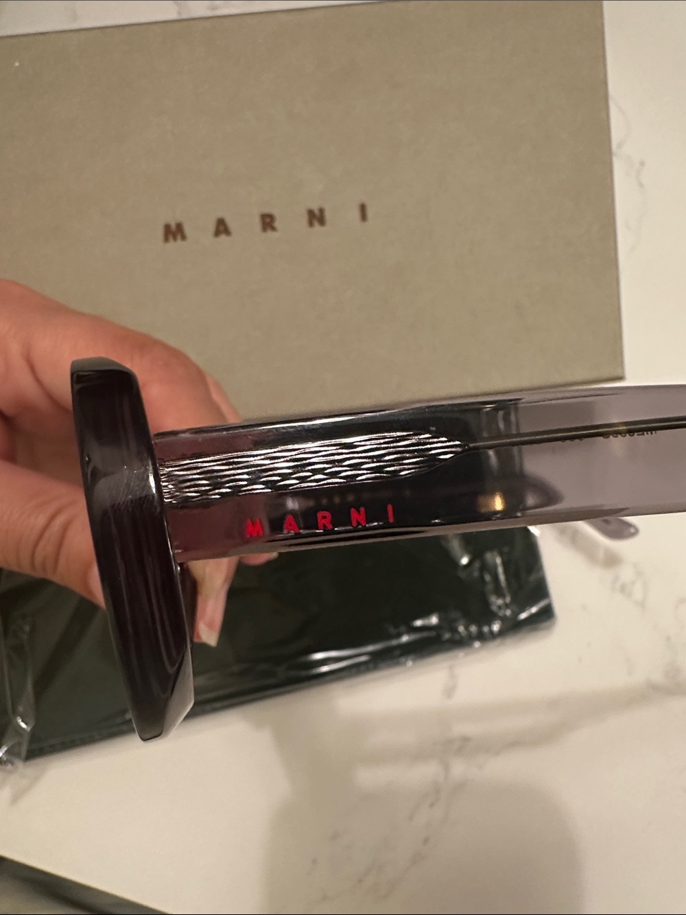 Marni Translucent light grey/ lavender Oval Sunglasses - Picture 2 of 6